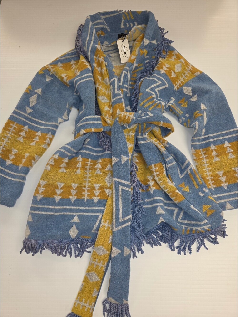 Cider Women's Patterned Belted Jacket Size large